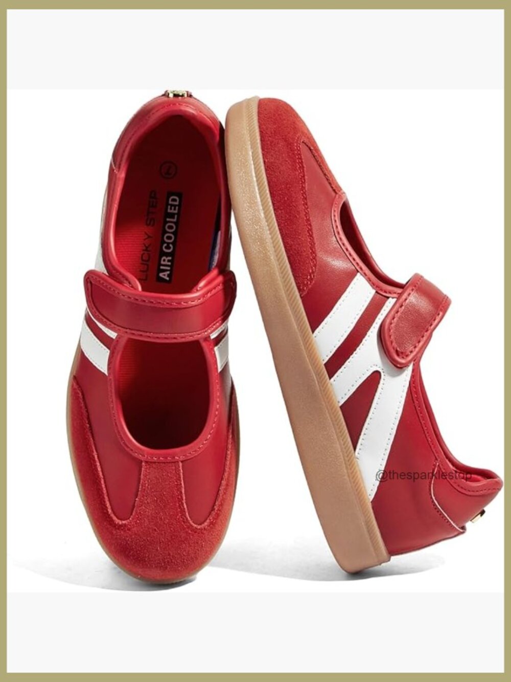 Women's Retro Fashion Sneakers with Hook and Loop Closure, Lightweight Casual